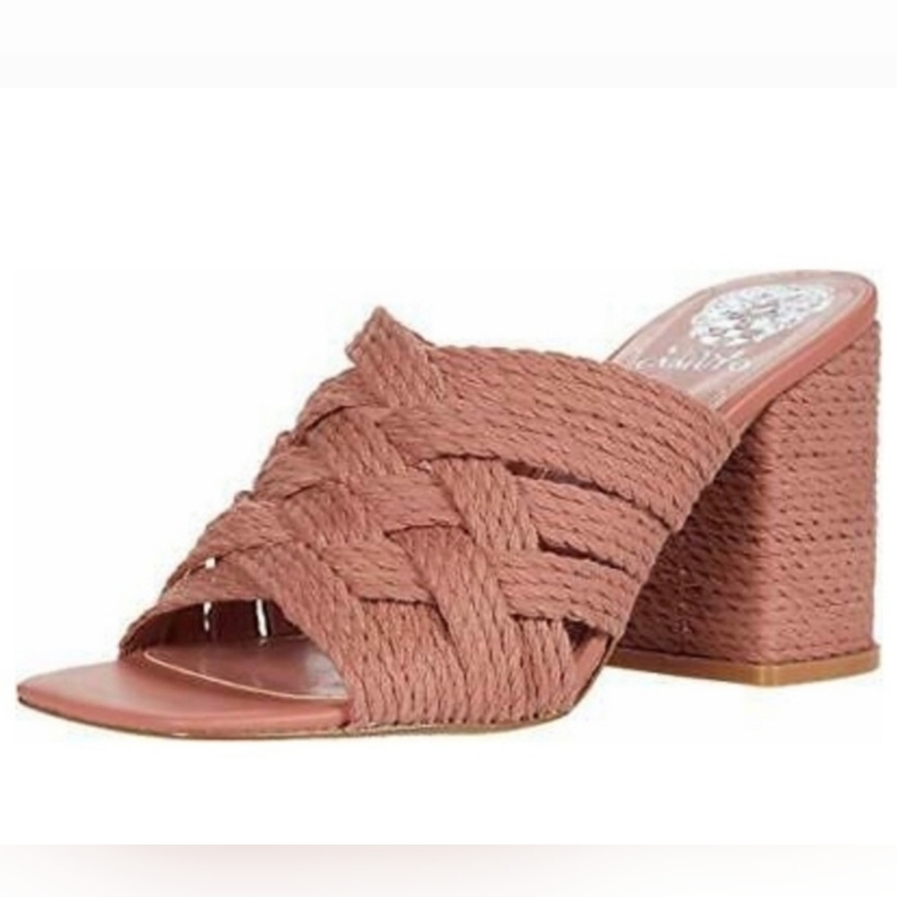 Vince Camuto Rose Carindil Woven Mules square toe heels summer spring Women's 9M